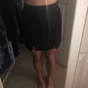 Faux Suede Mini Skirt